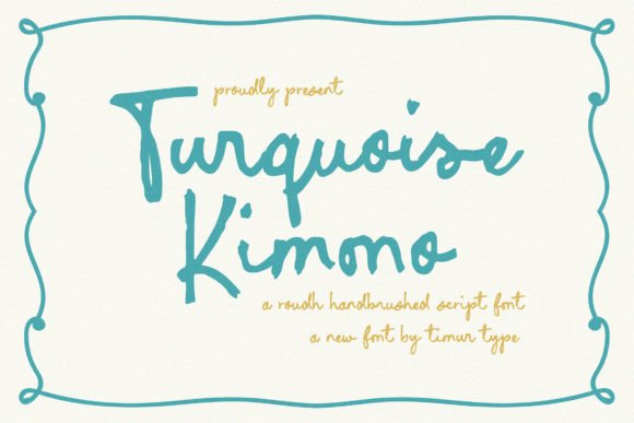 Turquoise Kimono Script Font Review